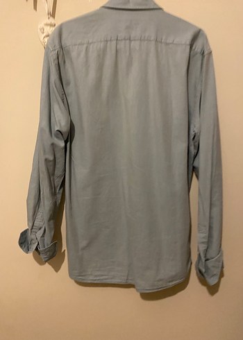 Gri Keten Erkek Gömlek Uzun Kollu - Görsel 2