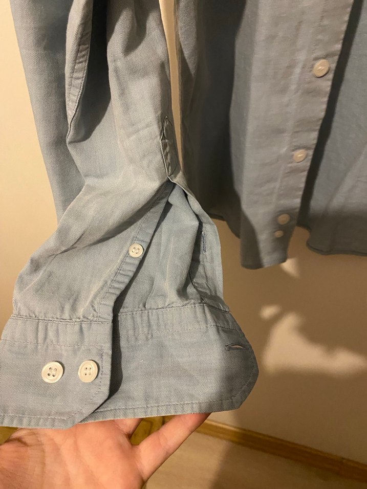 Gri Keten Erkek Gömlek Uzun Kollu - Görsel 5