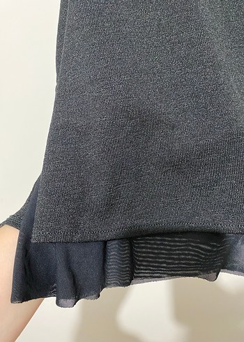 Siyah V Yaka Kolsuz Midi Triko Elbise - Görsel 5