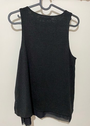 Siyah V Yaka Kolsuz Midi Triko Elbise - Görsel 3