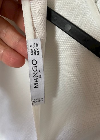 Beyaz V Yaka Keten Bluz - Görsel 3