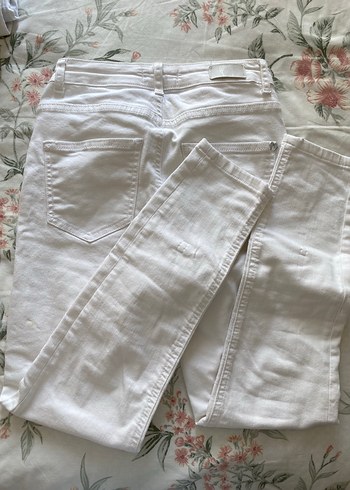 Beyaz Kadın Midi Boy Pamuk Jean - Görsel 2