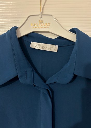 Uzun Kollu Mavi Kadın Tunik - Görsel 2