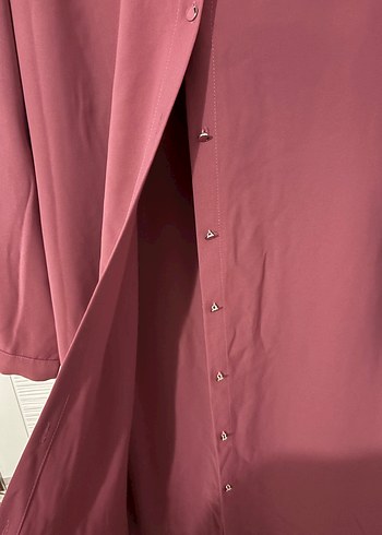 Gülkurusu Düğmeli Uzun Kadın Tunik - Görsel 3