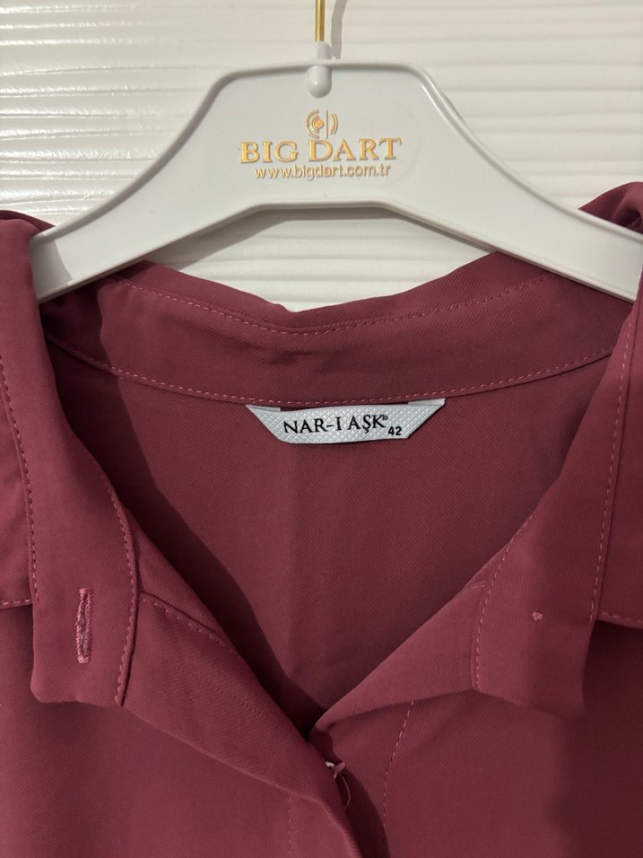 Gülkurusu Düğmeli Uzun Kadın Tunik - Görsel 4