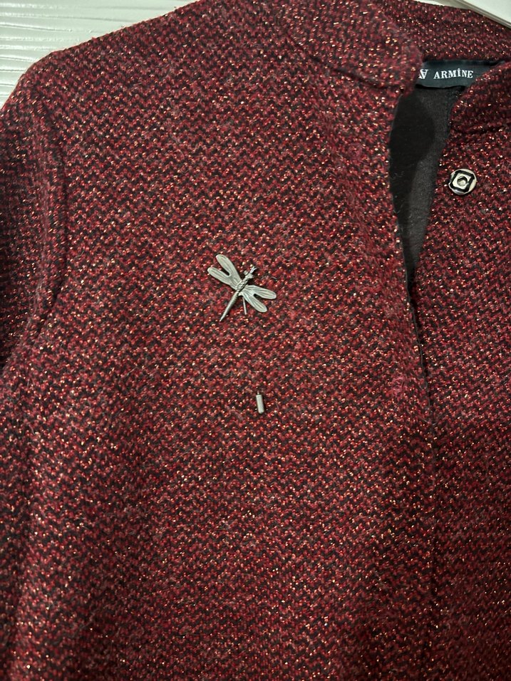 Armine bordo simli hırka kap - Görsel 2