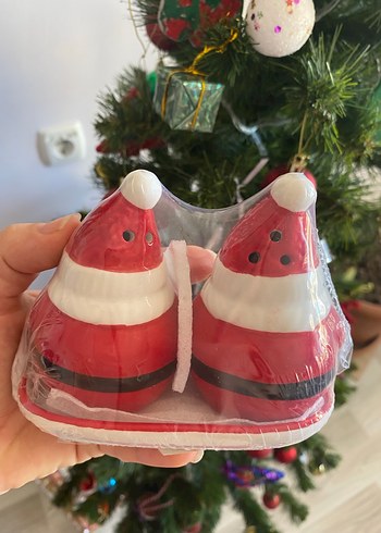 Renkli Noel Baba Figürlü tuzluk seti - Görsel 2