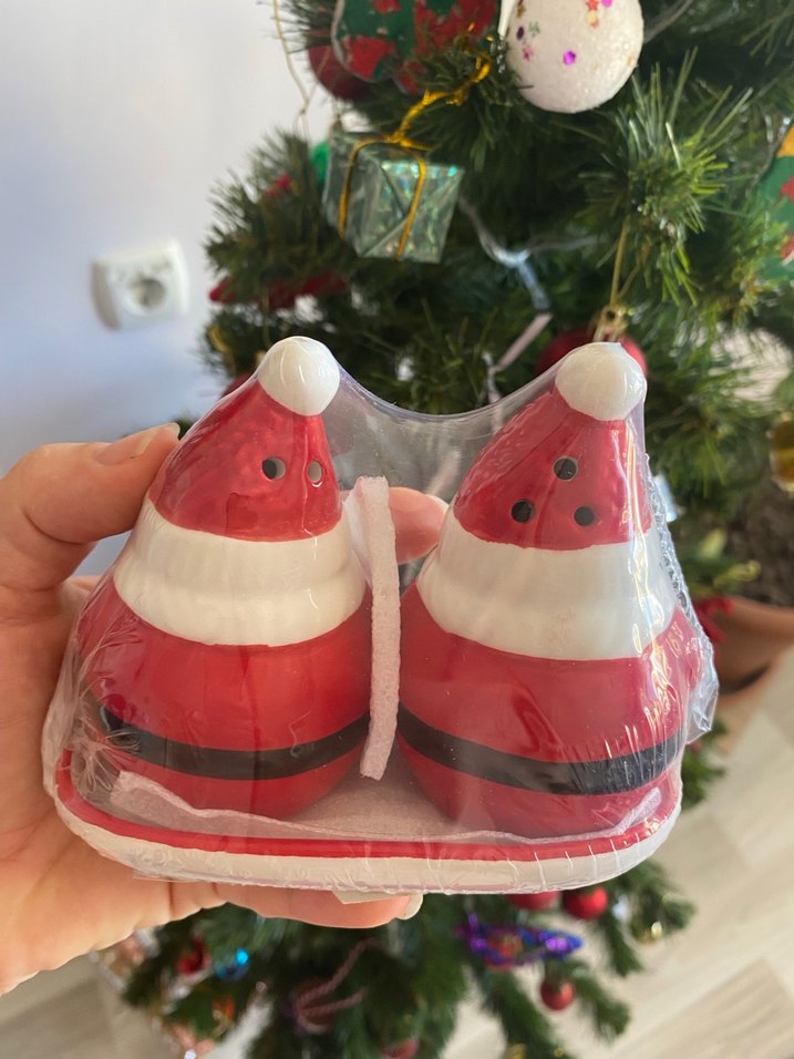 Renkli Noel Baba Figürlü tuzluk seti - Görsel 2