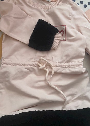 Kız Çocuk Uzun Kollu Pembe Elbise - Görsel 7