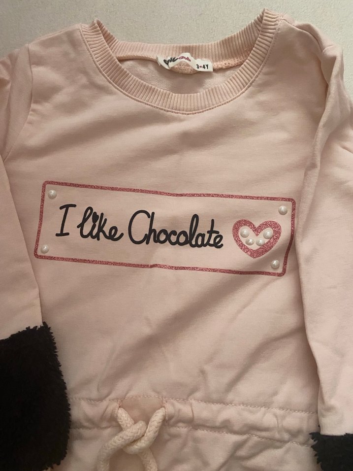 Kız Çocuk Uzun Kollu Pembe Elbise - Görsel 2