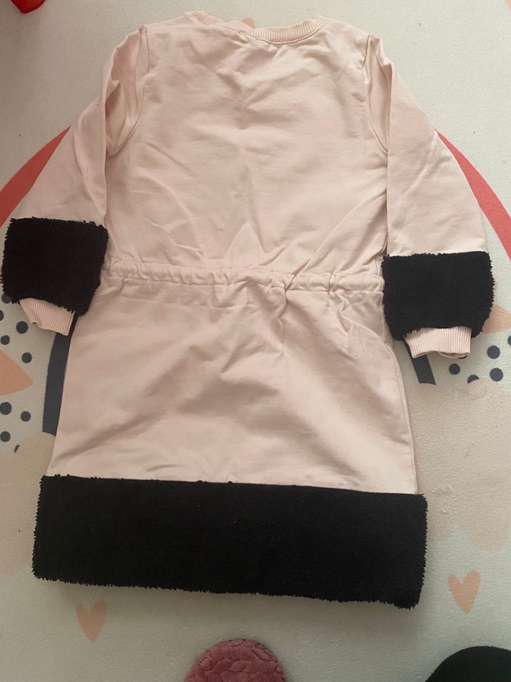 Kız Çocuk Uzun Kollu Pembe Elbise - Görsel 3