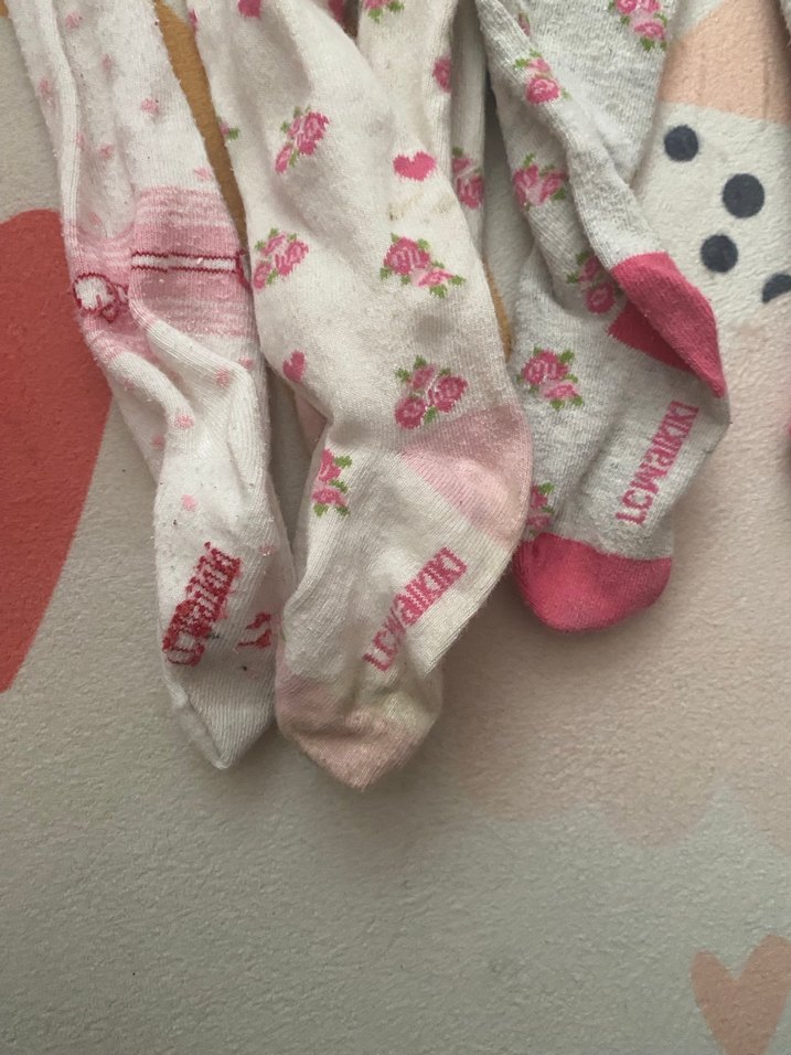 Pamuklu Pembe ve Desenli Çocuk Külotlu Çorap Seti - Görsel 3