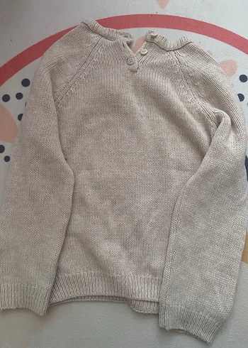 Kız Çocuk Nakışlı Örgü Kahverengi Kazak - Görsel 3