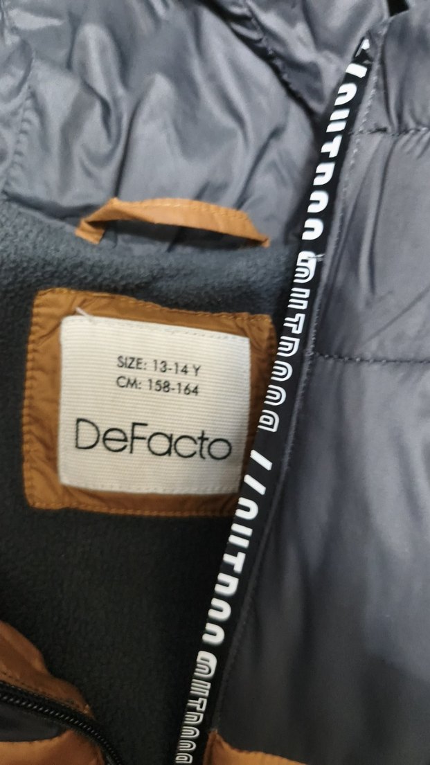 Kahverengi Kapüşonlu çocuk Kışlık Mont DeFacto 13 14 yaş - Görsel 3