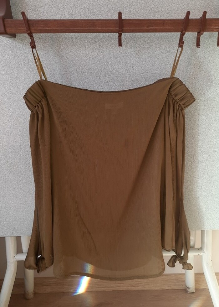 Koton haki straplez bluz - Görsel 2