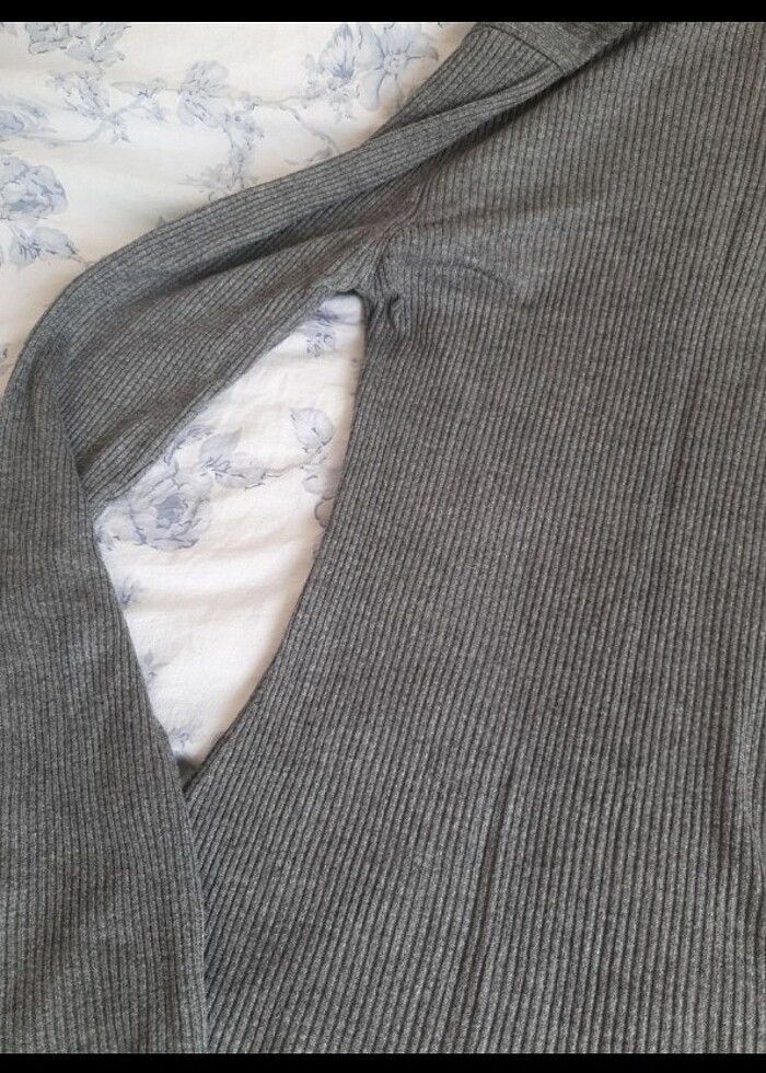 koton uzun gri elbise - Görsel 2