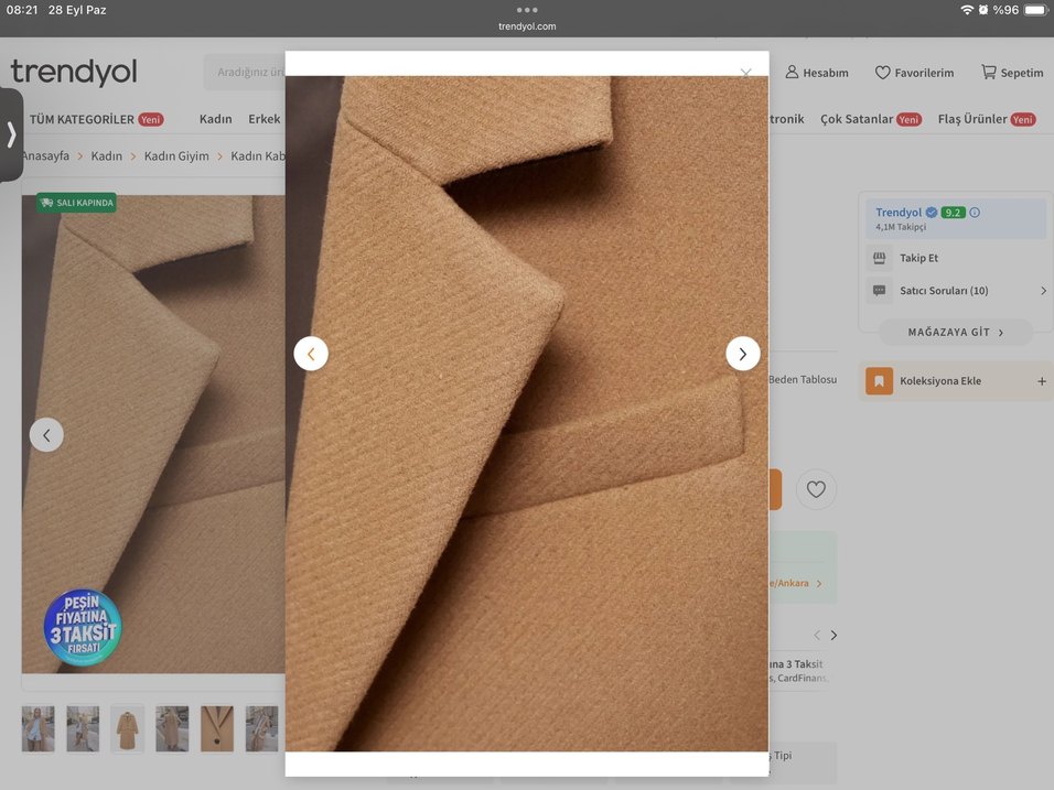 Mango Özel Dikim Yün Kaşe Palto Manto - Görsel 4