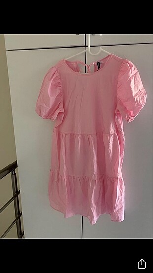 balon kol elbise pembe