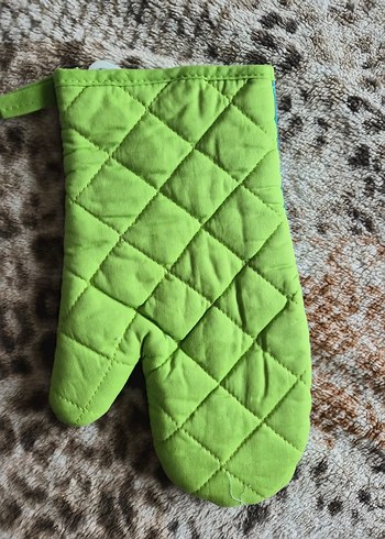 Turkuaz Renkli Baskılı Fırın Eldiveni - Görsel 2