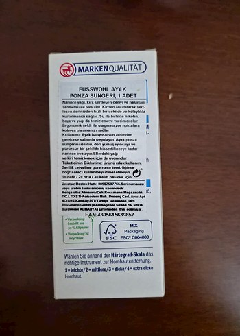 Fuss Wohl Bims Sünger - Sertlik Derecesi 1 - Görsel 2