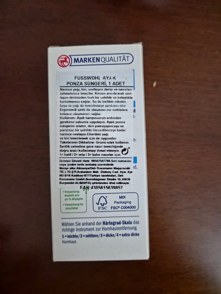 Fuss Wohl Bims Sünger - Sertlik Derecesi 1 - Görsel 2