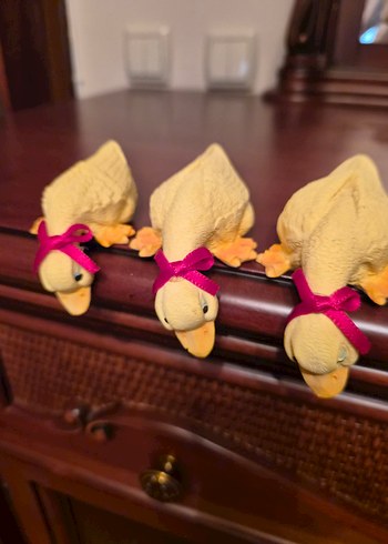 Pembe Kurdela Detaylı Dekoratif Ördek Figürleri - Görsel 6