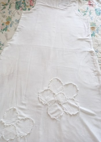 Beyaz Ham pamuklu kumaştan elbise - Görsel 9
