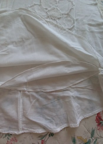 Beyaz Ham pamuklu kumaştan elbise - Görsel 4