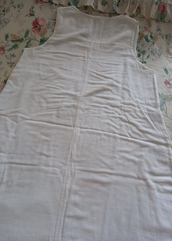 Beyaz Ham pamuklu kumaştan elbise - Görsel 8