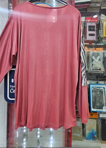 Zebra Desenli Uzun Kollu Pembe Bluz - Görsel 5