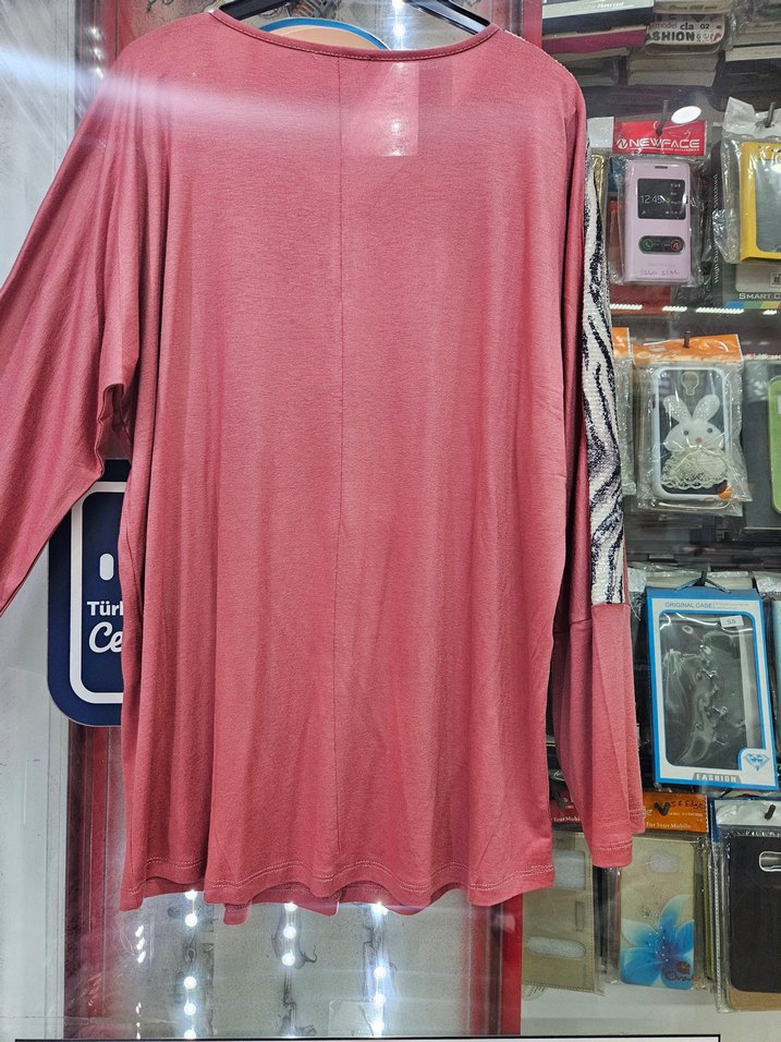 Pembe Uzun Kollu Salaş Bluz - Görsel 4