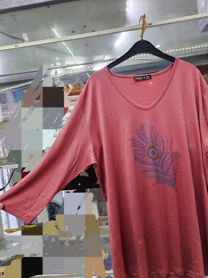 Pullu Pembe Uzun Kollu Kadın Bluz - Görsel 5