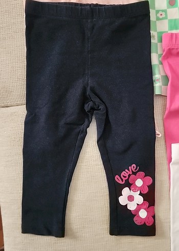 Kız Çocuk Çok Renkli Pamuklu Tayt Seti - Görsel 4