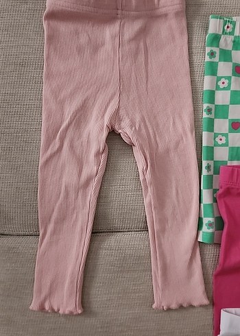 Kız Çocuk Çok Renkli Pamuklu Tayt Seti - Görsel 2