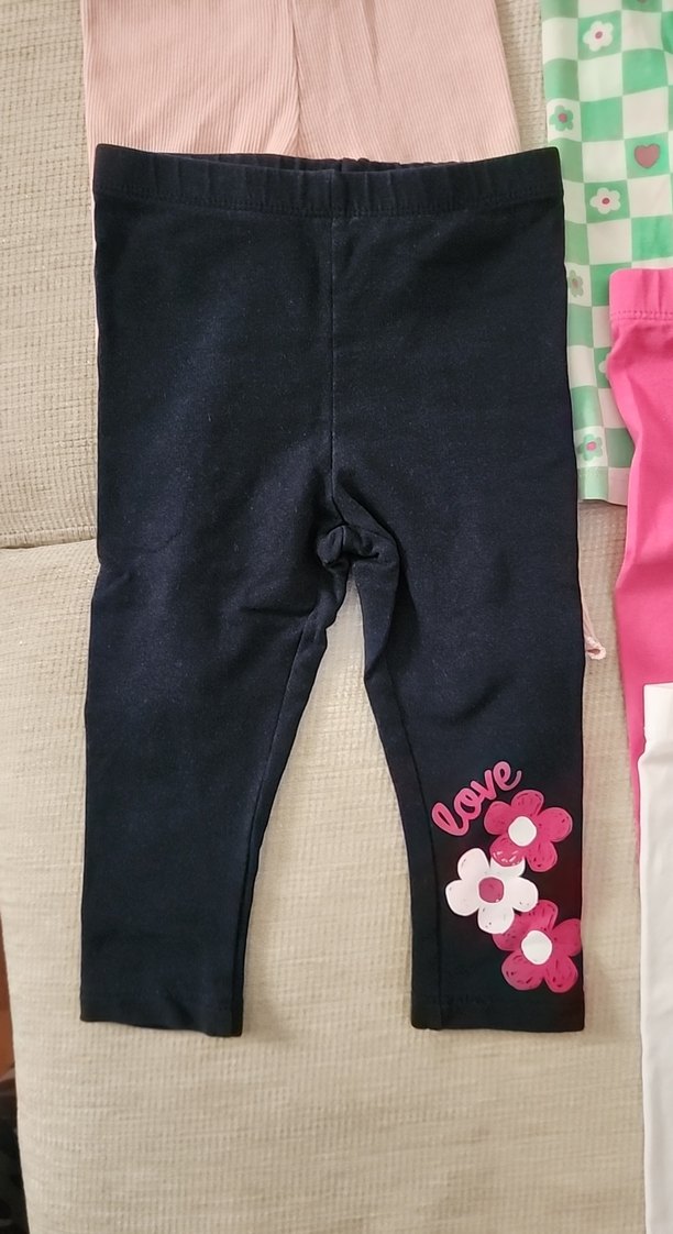 Kız Çocuk Çok Renkli Pamuklu Tayt Seti - Görsel 4