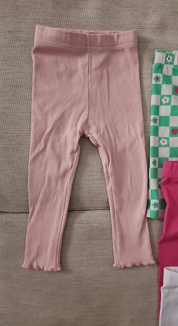 Kız Çocuk Çok Renkli Pamuklu Tayt Seti - Görsel 2