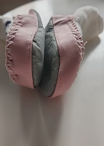 Kız Çocuk Pembe Nakışlı Örgü Panduf - Görsel 3