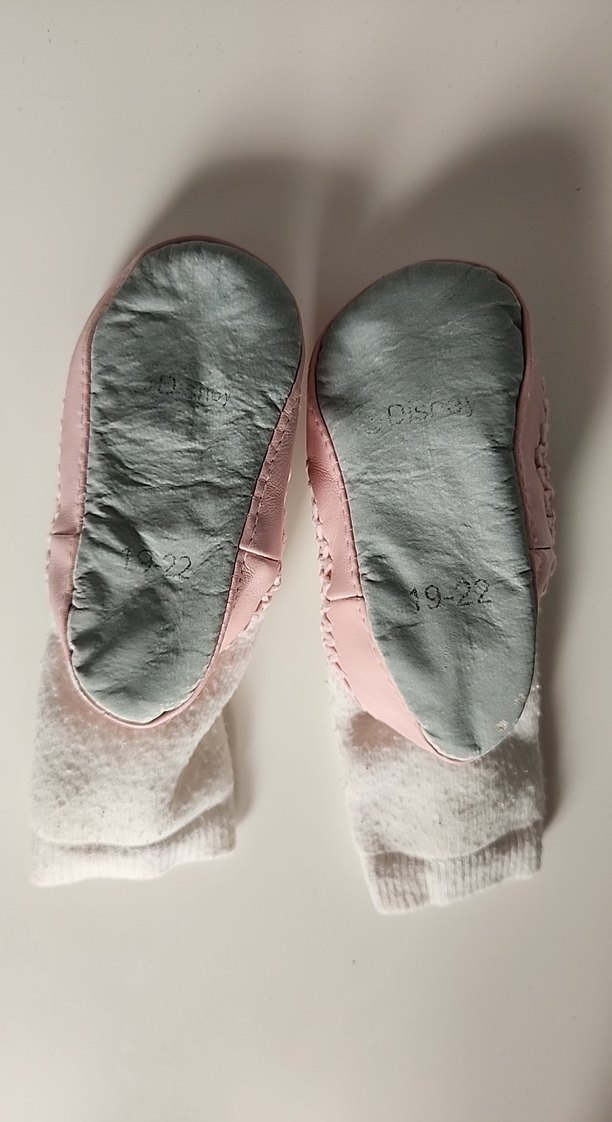 Kız Çocuk Pembe Nakışlı Örgü Panduf - Görsel 2