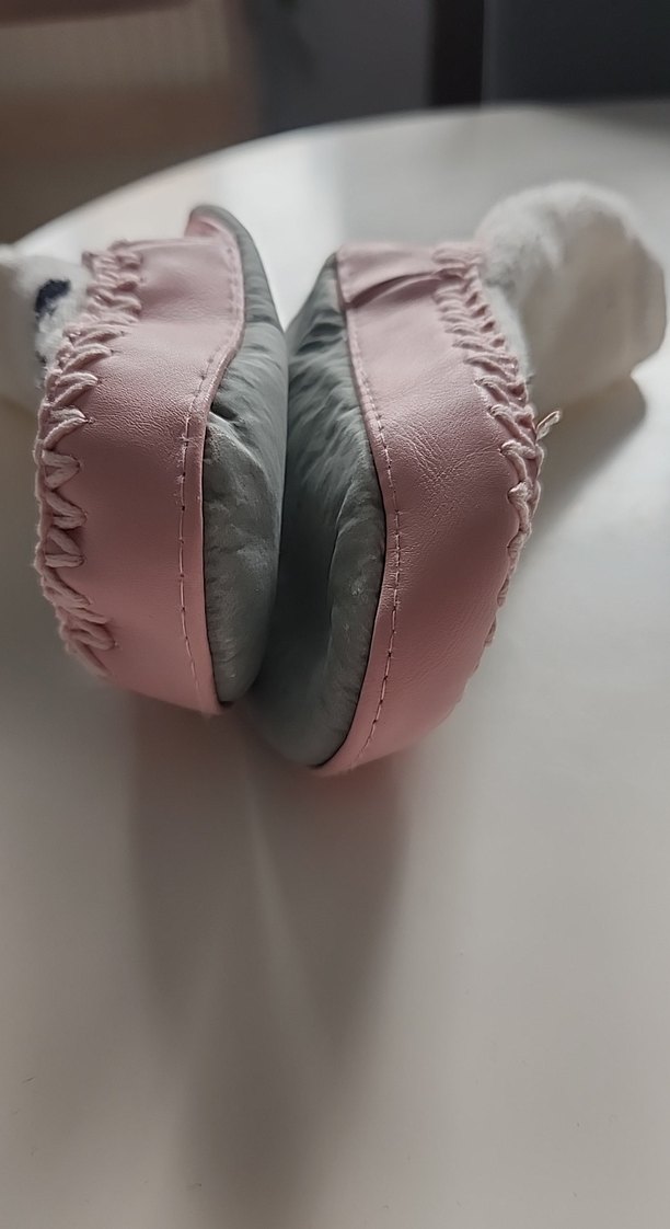 Kız Çocuk Pembe Nakışlı Örgü Panduf - Görsel 3