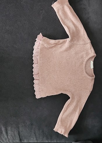 Pembe Örgü Bebek Kız Takımı Uzun Kollu - Görsel 2