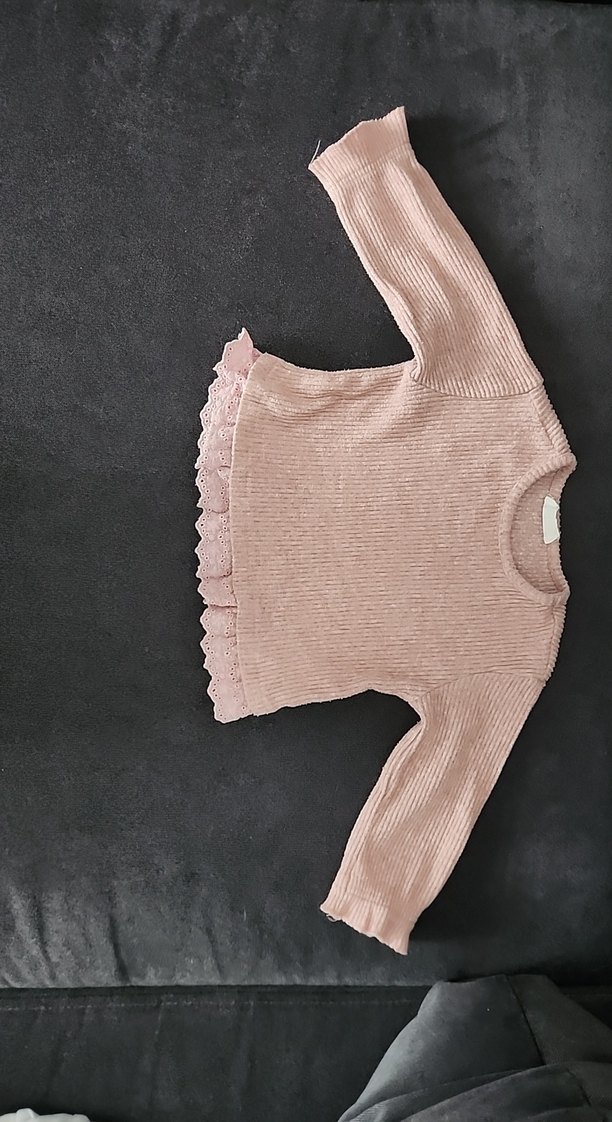 Pembe Örgü Bebek Kız Takımı Uzun Kollu - Görsel 2