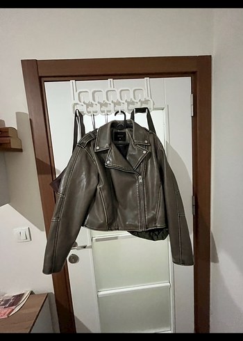 Deri  Biker Ceket - Görsel 3