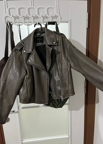 Deri  Biker Ceket - Görsel 2