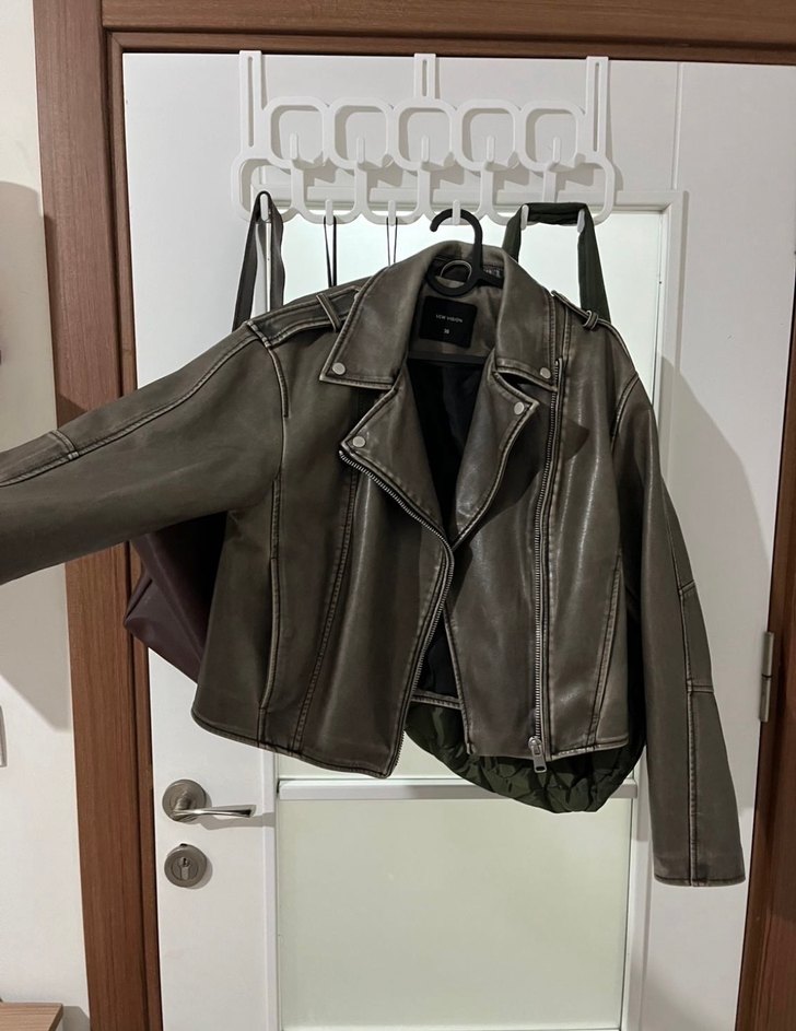 Deri  Biker Ceket - Görsel 4