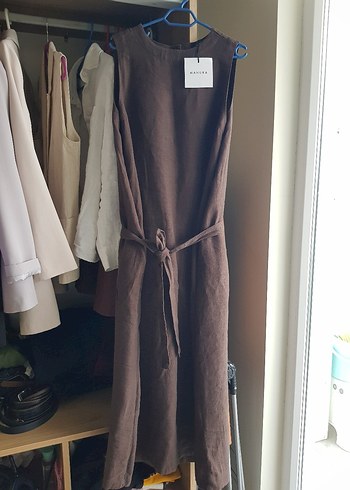 Zara Manuka Keten Jile/Elbise- Acı Kahve