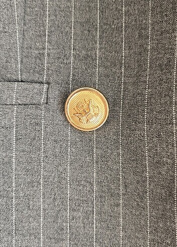 s Beden Blazer Gri Cizgili