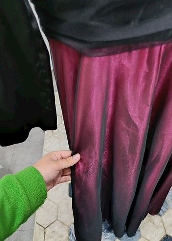 Bordo Uzun Kollu Straplez Gotik Elbise - Görsel 4