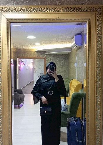 Siyah Drapeli Uzun Kadın Elbise - Görsel 4