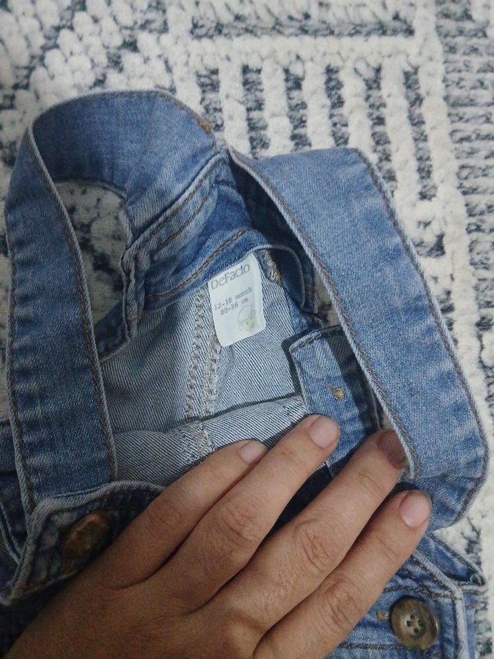 Erkek Çocuk Mavi Denim Tulum - Görsel 4