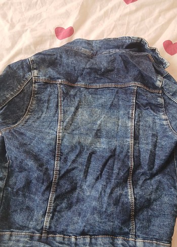m Beden mavi Renk Düğmeli Mavi Batik Kadın Kot Ceket